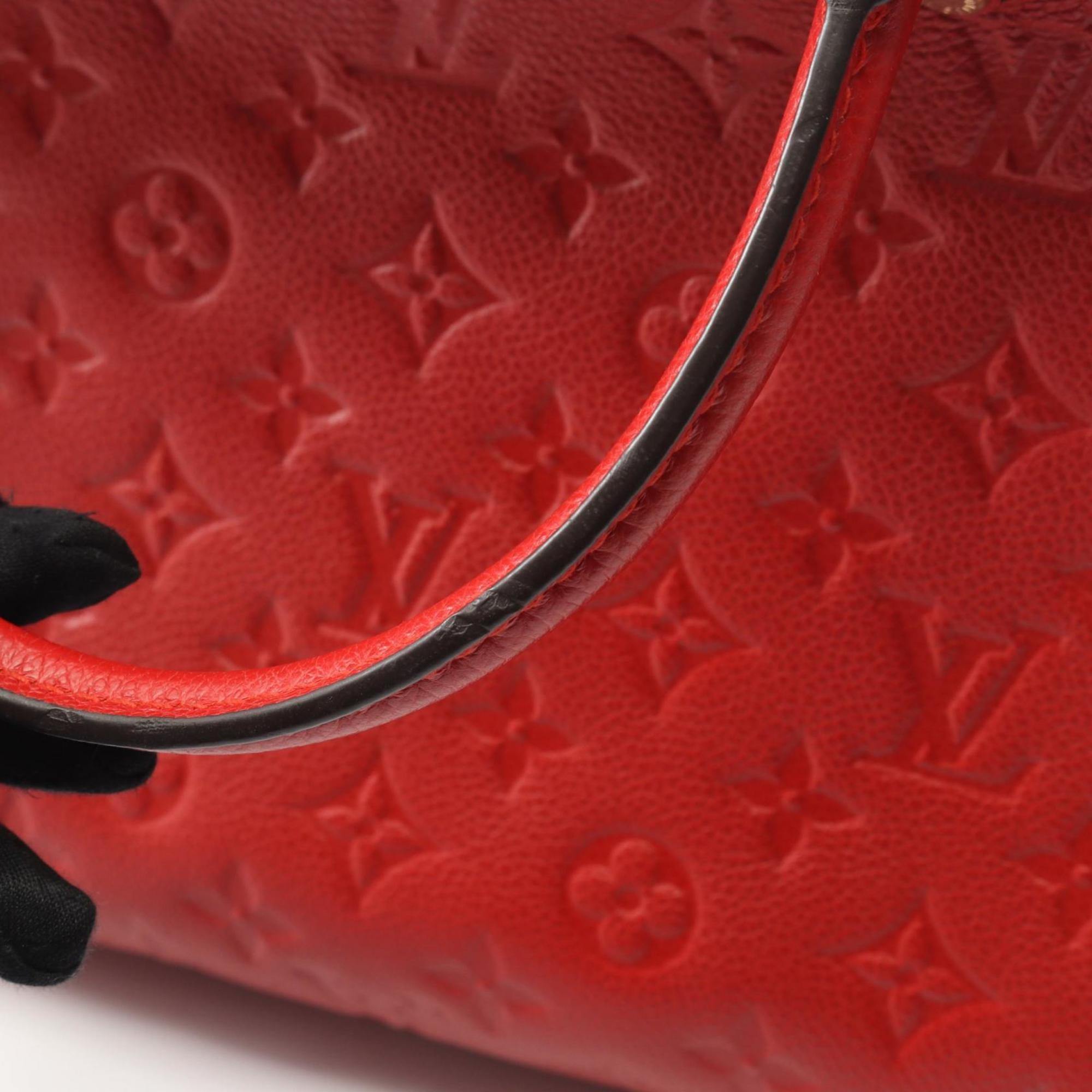 Louis Vuitton Red Color Monogram Empreinte Leather Handbag (Pre-Owned)
