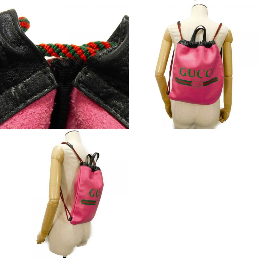 Gucci Pink Leather Backpack (Pre-Owned)