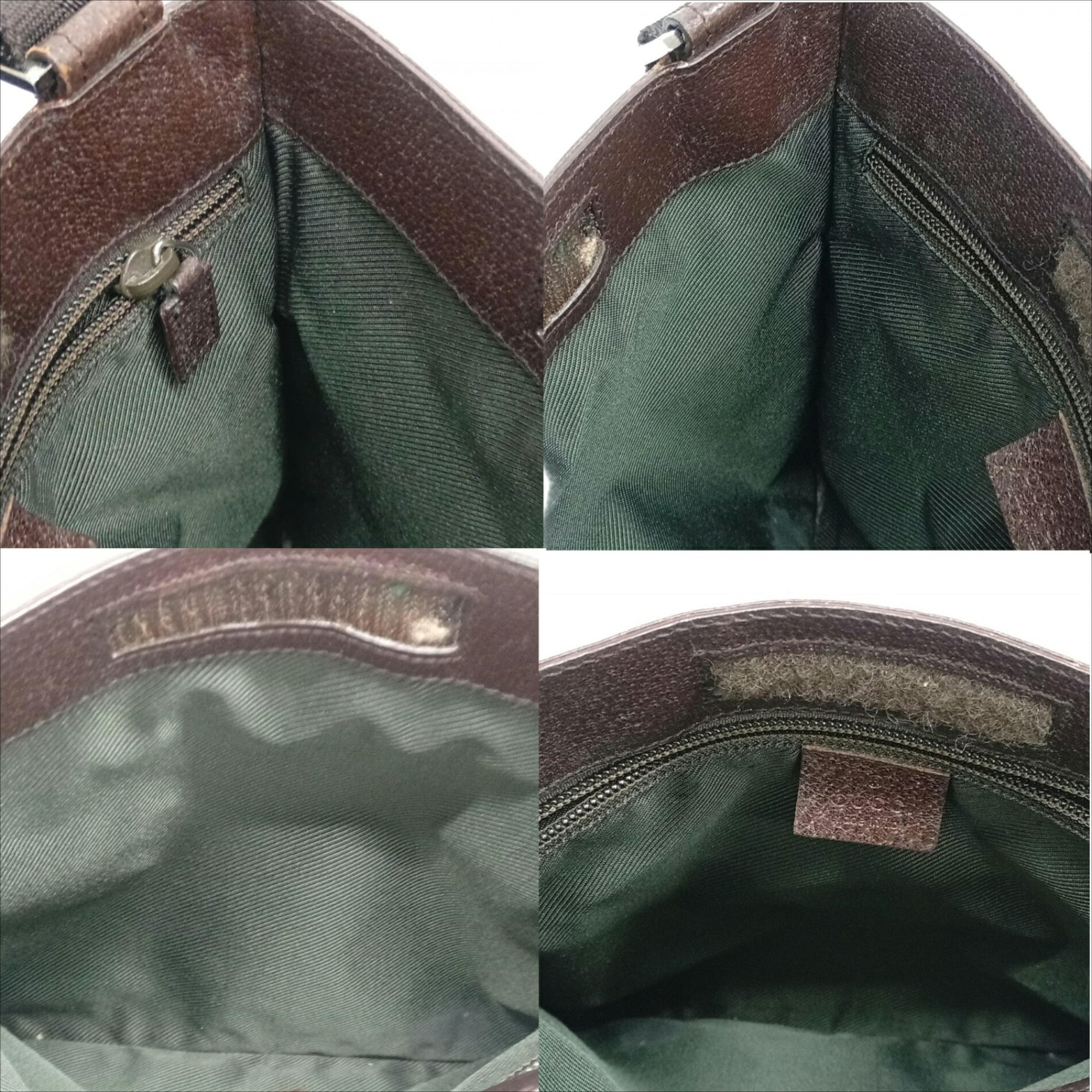 Gucci Brown Leather Canvas Shoulder Bag (Pre-Owned)