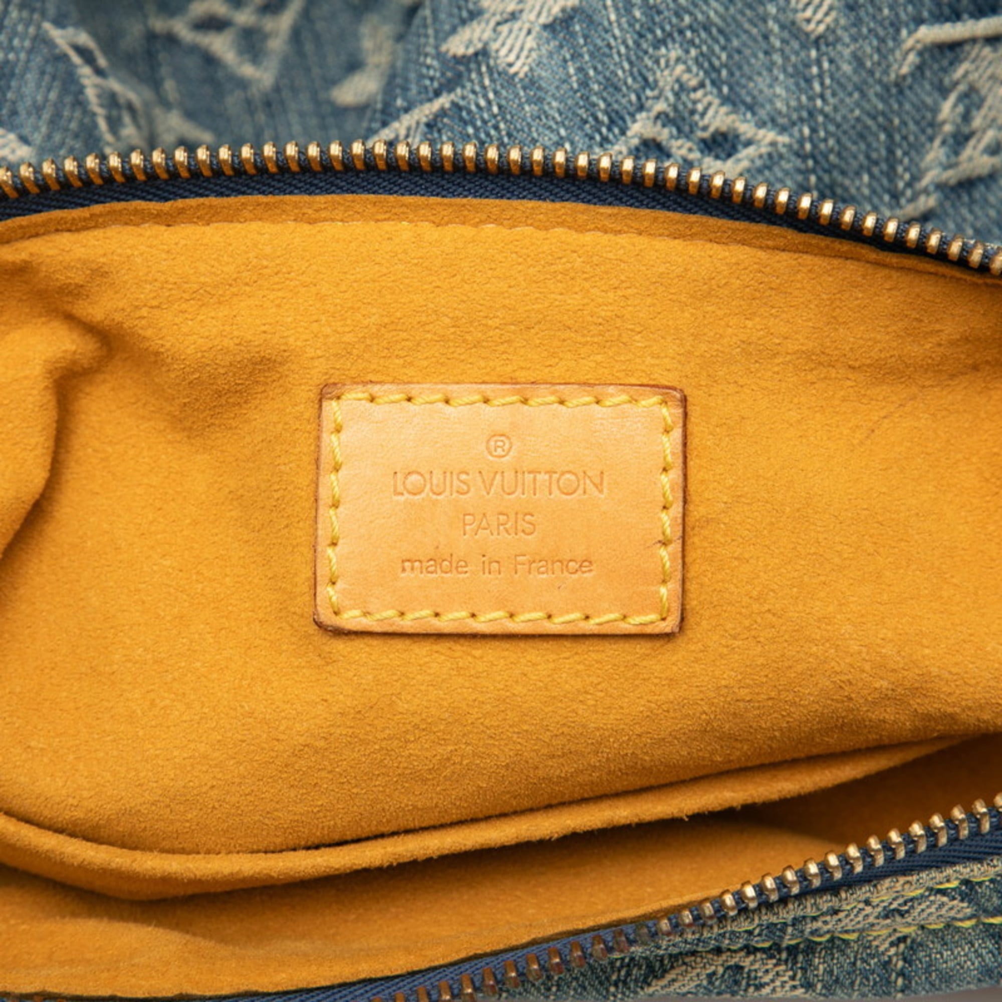 Louis Vuitton Blue Denim Leather Handbag Shoulder Bag (Pre-Owned)