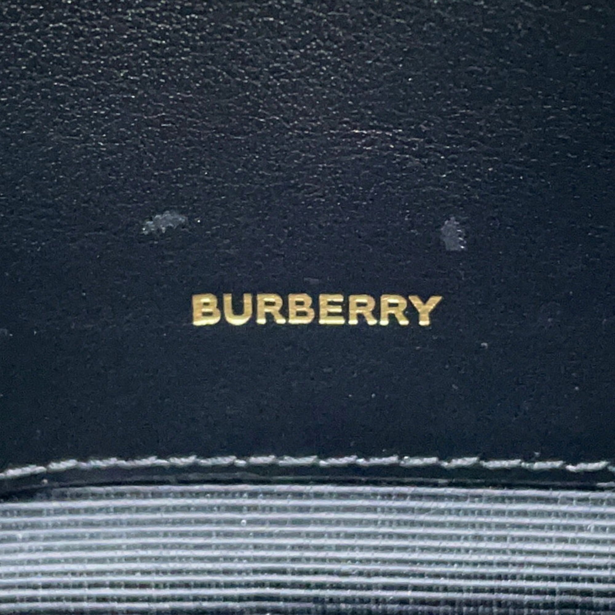 Burberry Black Brown White Pvc Leather Shoulder Bag (Pre-Owned)