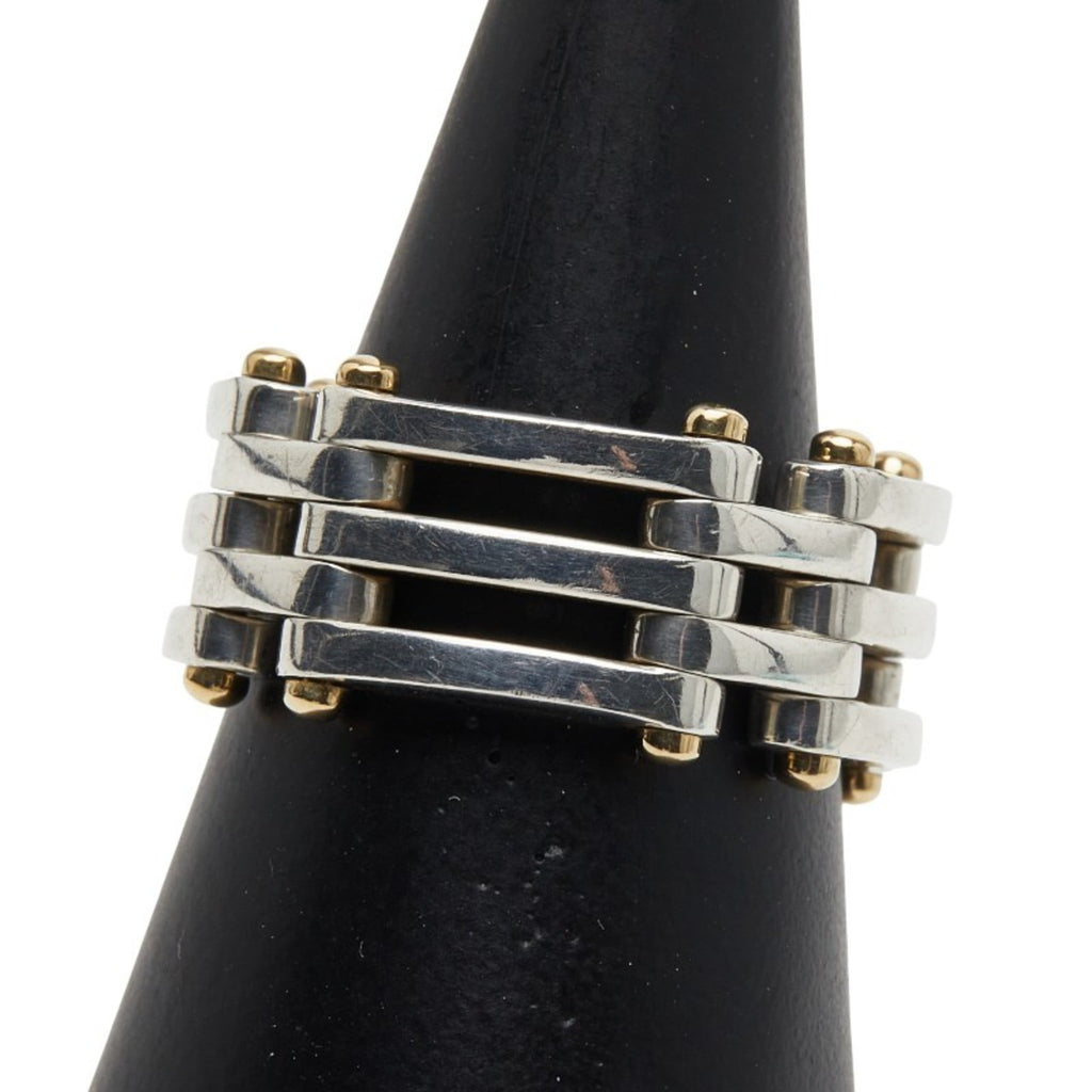 Tiffany Silver Yellow Gold Yellow Gold (18K) Silver 925 Band Ring (Pre-Owned)