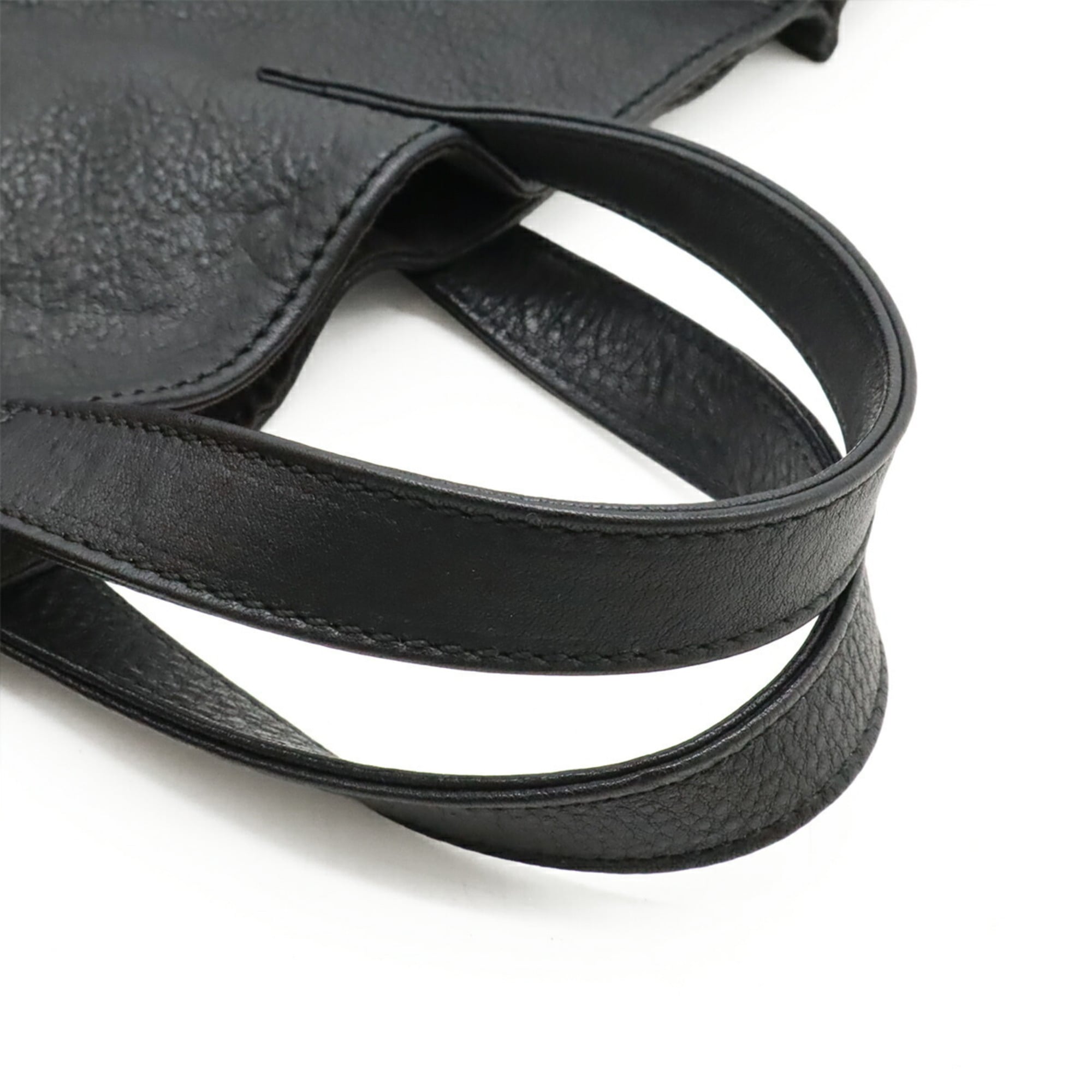 Fendi Black Leather Pouch Shoulder Bag Tote Bag (Pre-Owned)