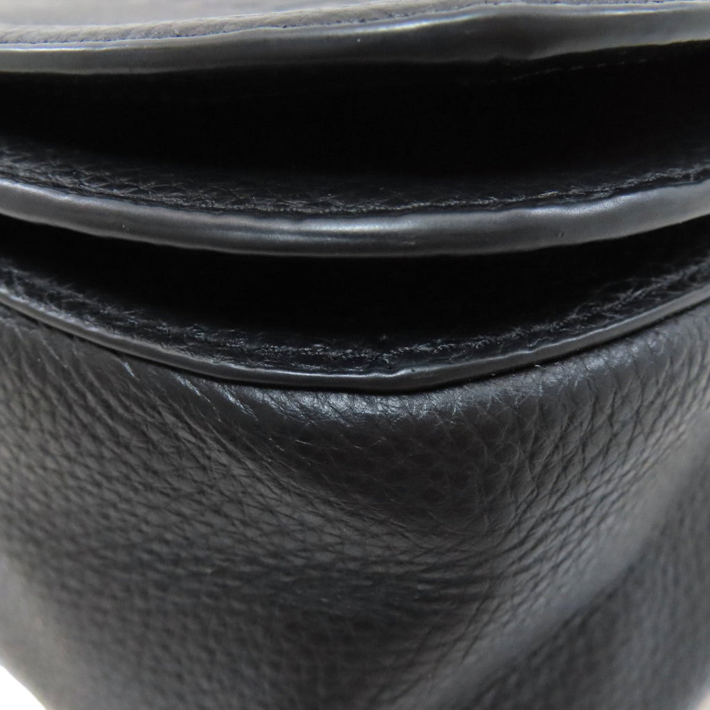 Coach Black Leather Saddle Bag Shoulder Bag (Pre-Owned)