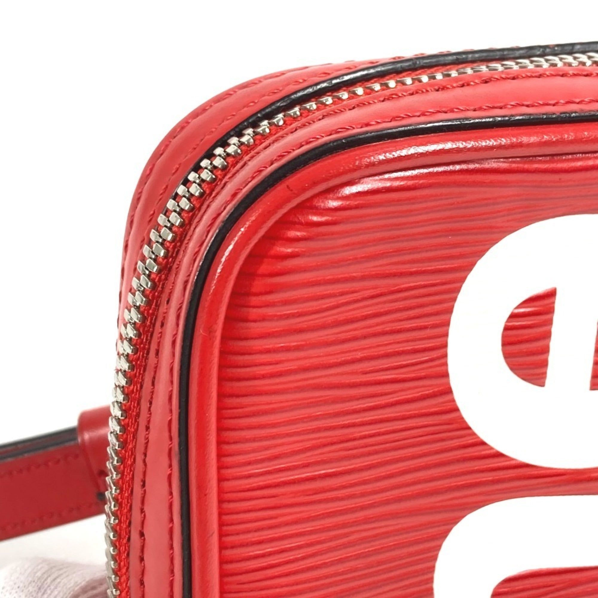 Louis Vuitton Red Color White Epi Leather Pochette Shoulder Bag (Pre-Owned)