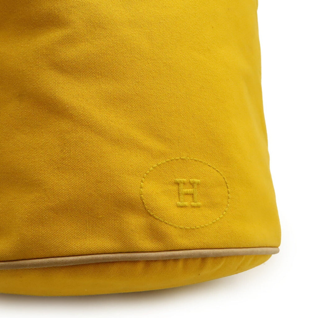 Hermes Mustard Canvas Leather Shoulder Bag (Pre-Owned)