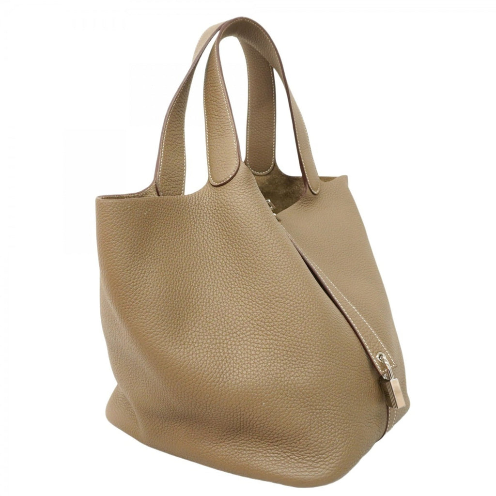Hermes Etoupe Gray Taurillon Clemence Leather Handbag (Pre-Owned)