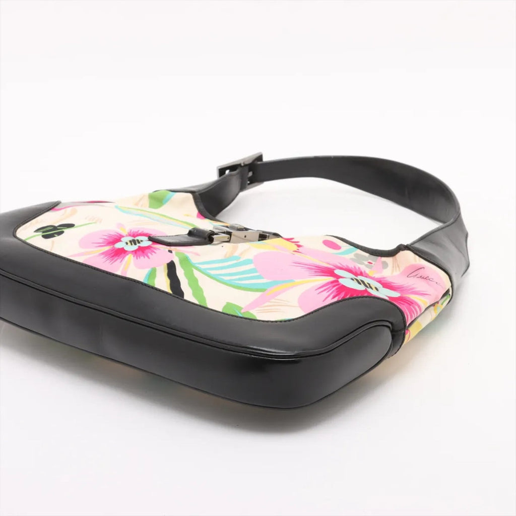 Gucci Multi-Color Leather Canvas Shoulder Bag (Pre-Owned)