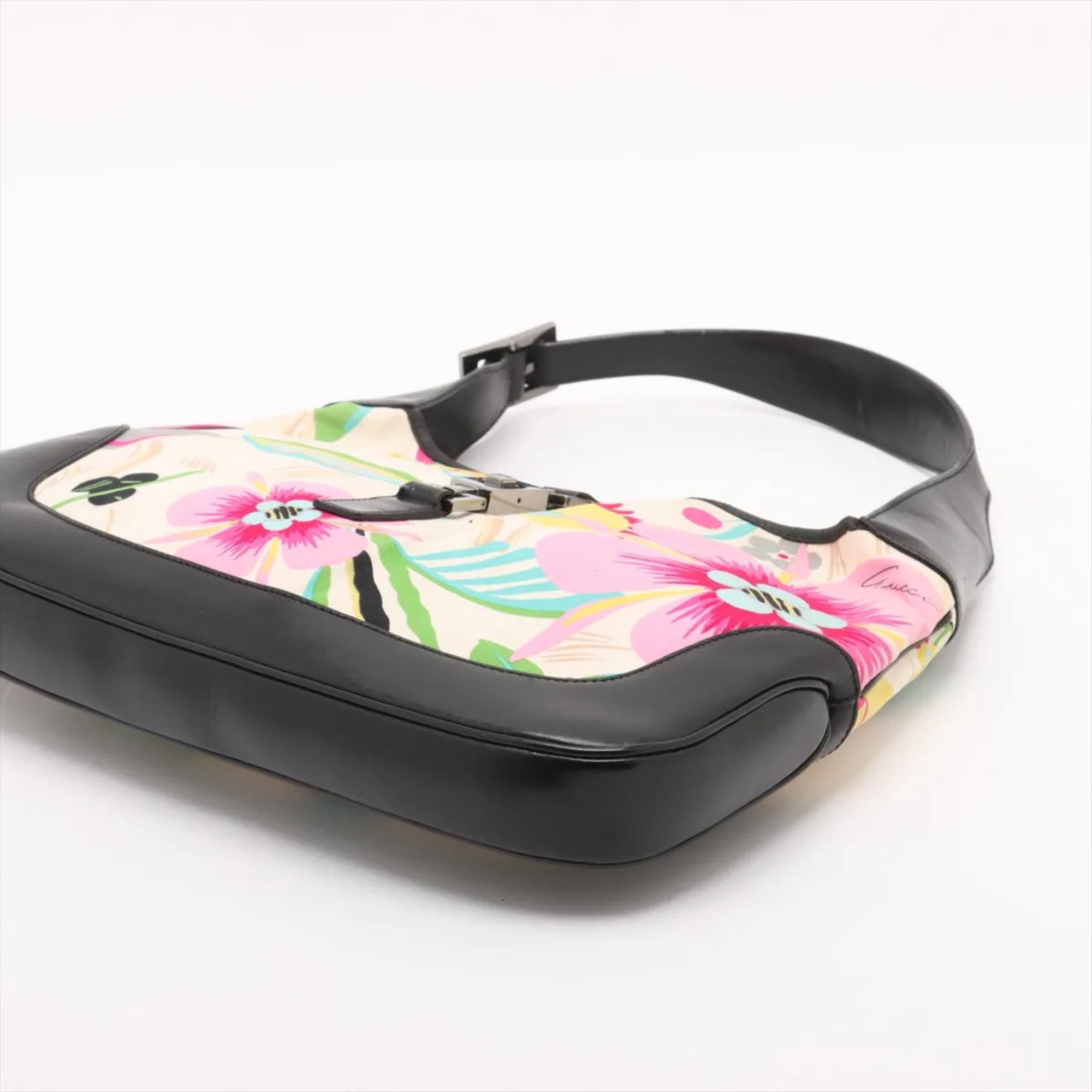 Gucci Multi-Color Leather Canvas Shoulder Bag (Pre-Owned)