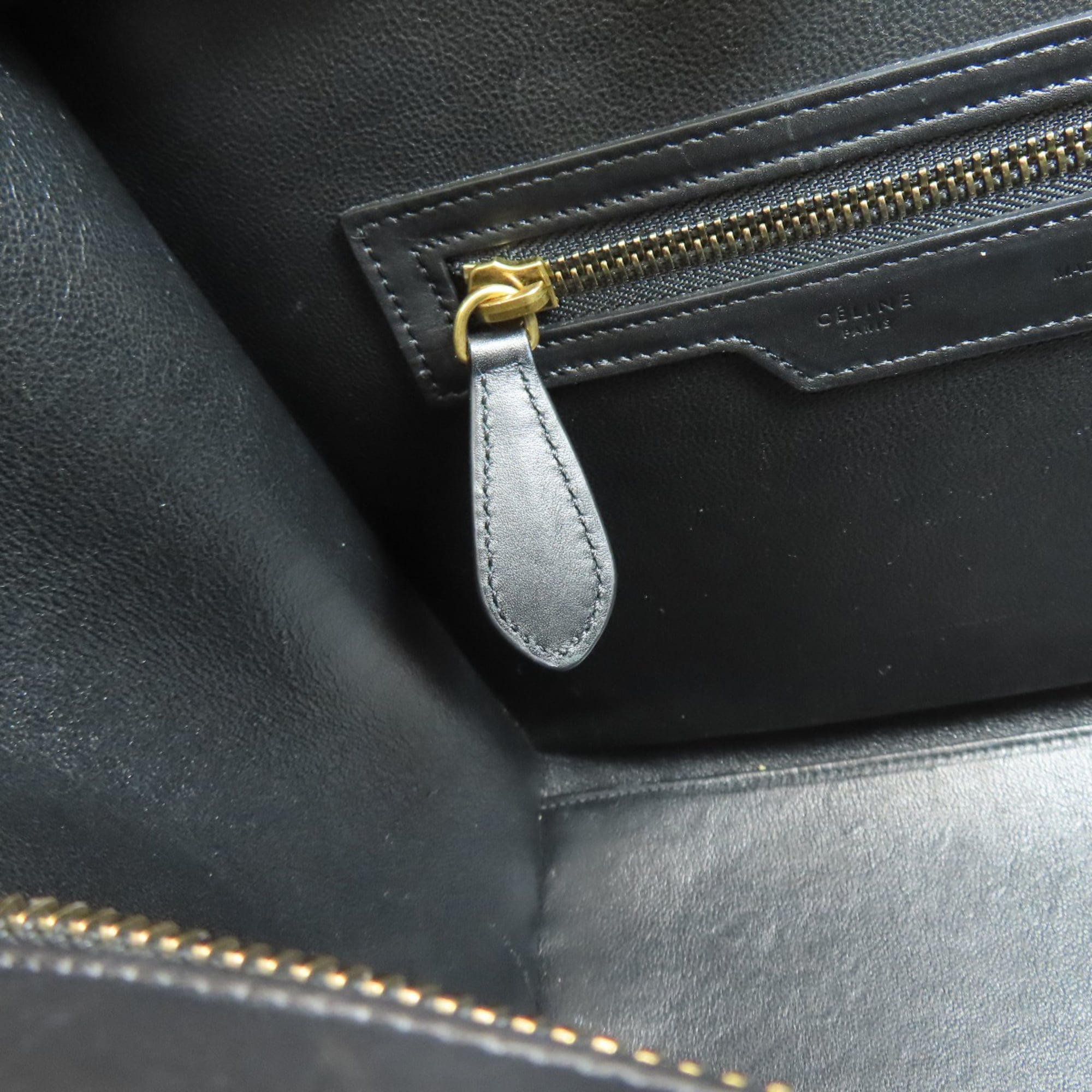 Celine Black Green Leather Handbag (Pre-Owned)