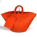 Hermes Orange Cotton Boston Bag Handbag Shoulder Bag Tote Bag (Pre-Owned)