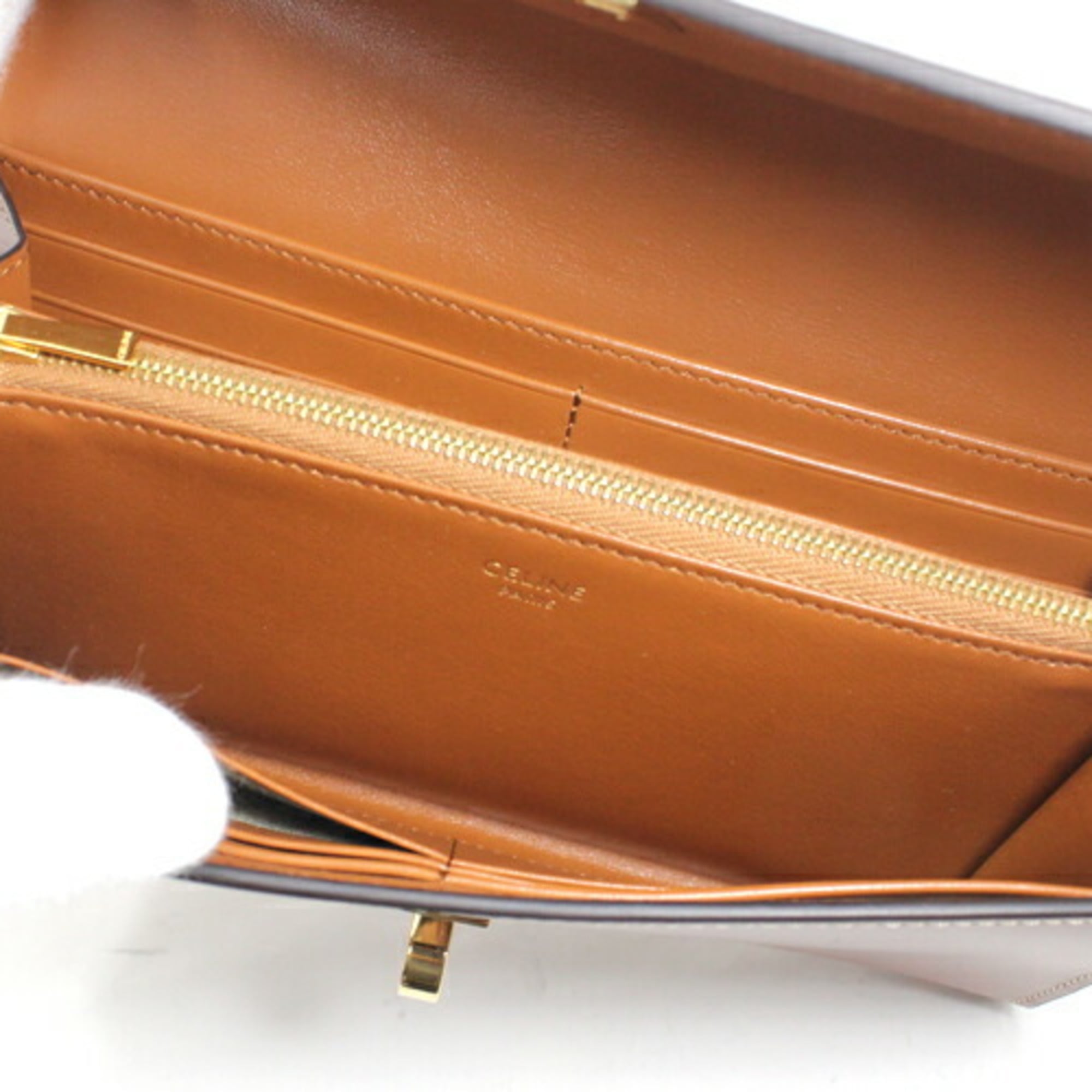 Celine Brown Leather Long Wallet (Bi-Fold) (Pre-Owned)