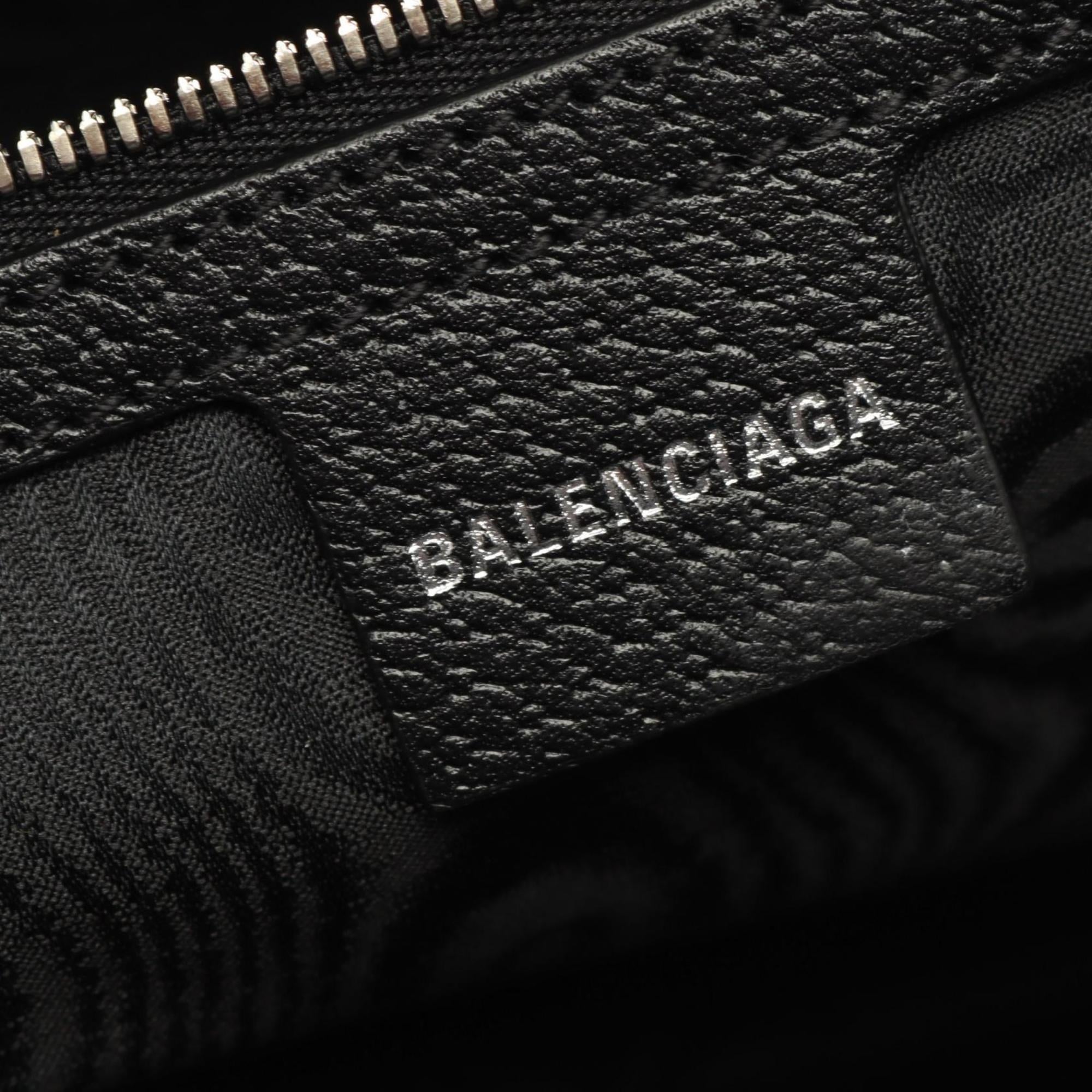 Balenciaga Black Multi-Color Canvas Leather Tote Bag (Pre-Owned)