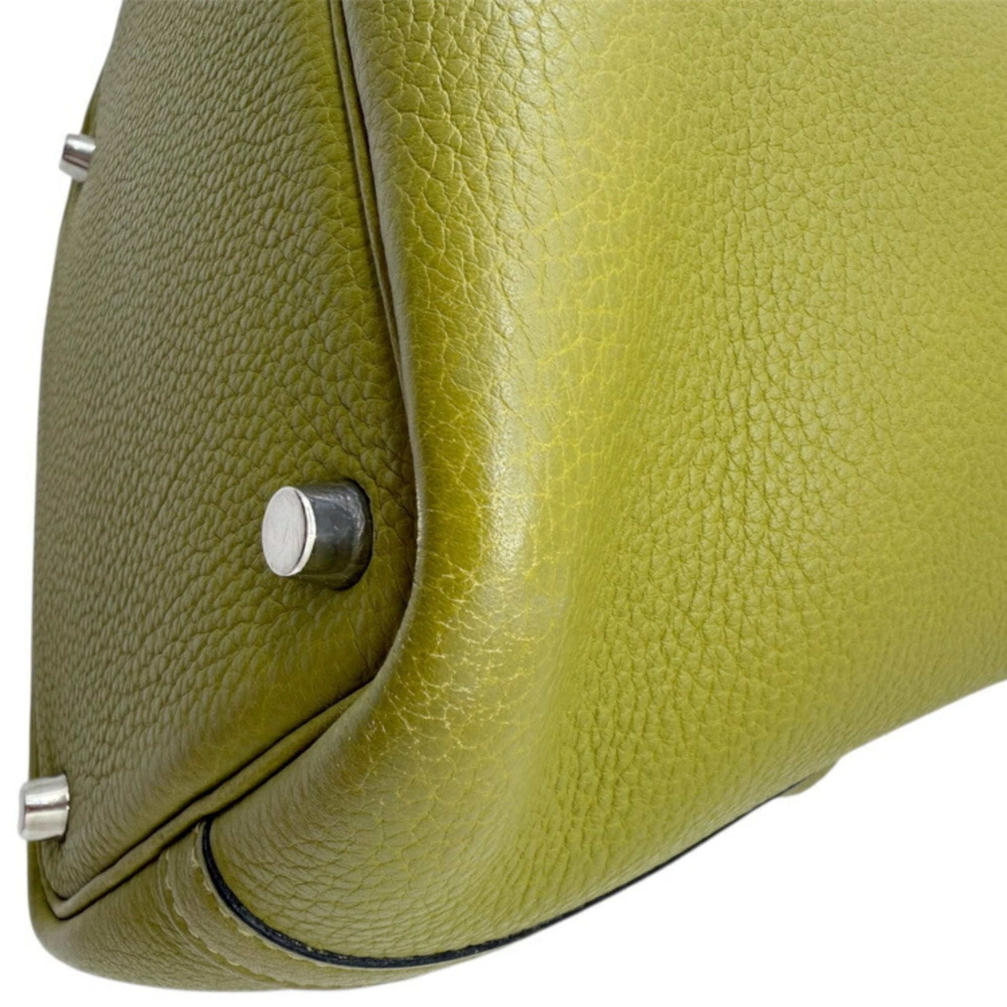 Hermes Anis Green Taurillon Clemence Leather Handbag (Pre-Owned)