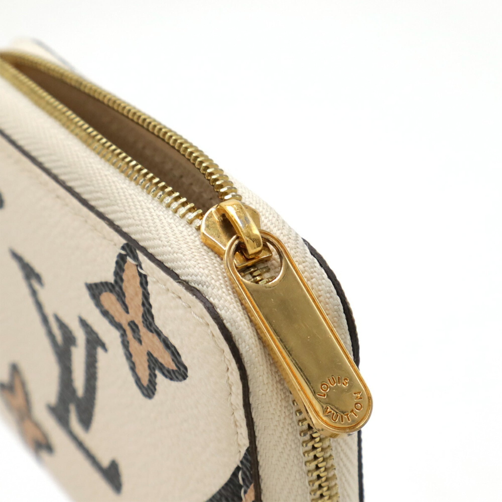 Louis Vuitton Cream Leopard Monogram Canvas Coin Purse/Coin Case (Pre-Owned)