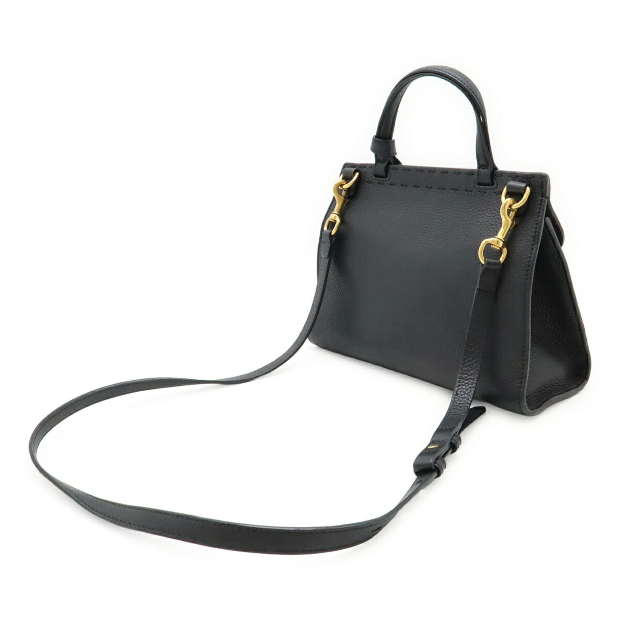 Gucci Black Leather Handbag Shoulder Bag (Pre-Owned)