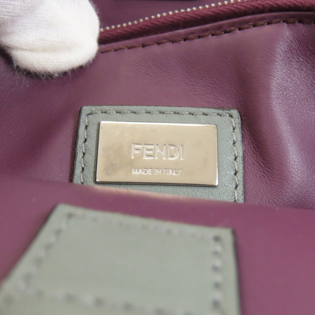 Fendi Gray Leather Handbag (Pre-Owned)