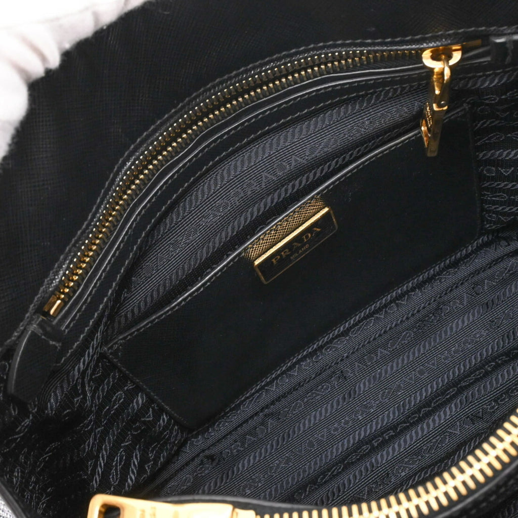 Prada Black Saffiano Triangle Handbag (Pre-Owned)