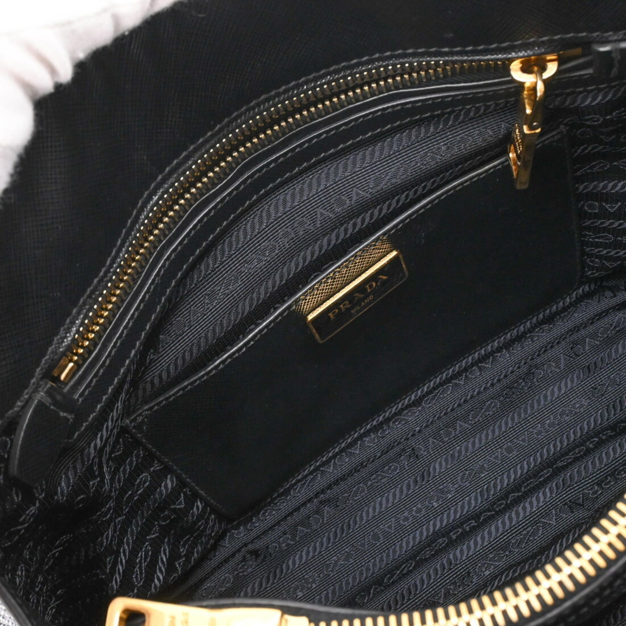 Prada Black Saffiano Triangle Handbag (Pre-Owned)