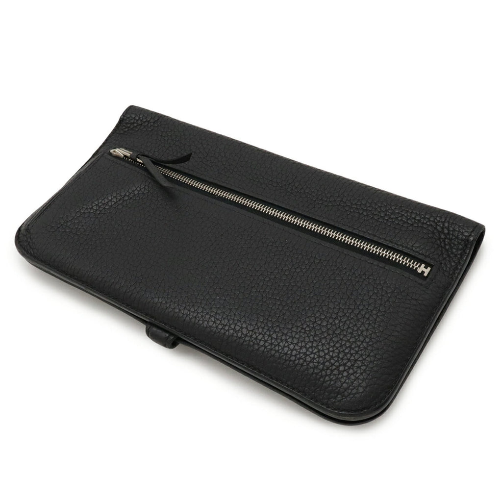 Hermes Black Togo Leather Long Wallet (Bi-Fold) (Pre-Owned)