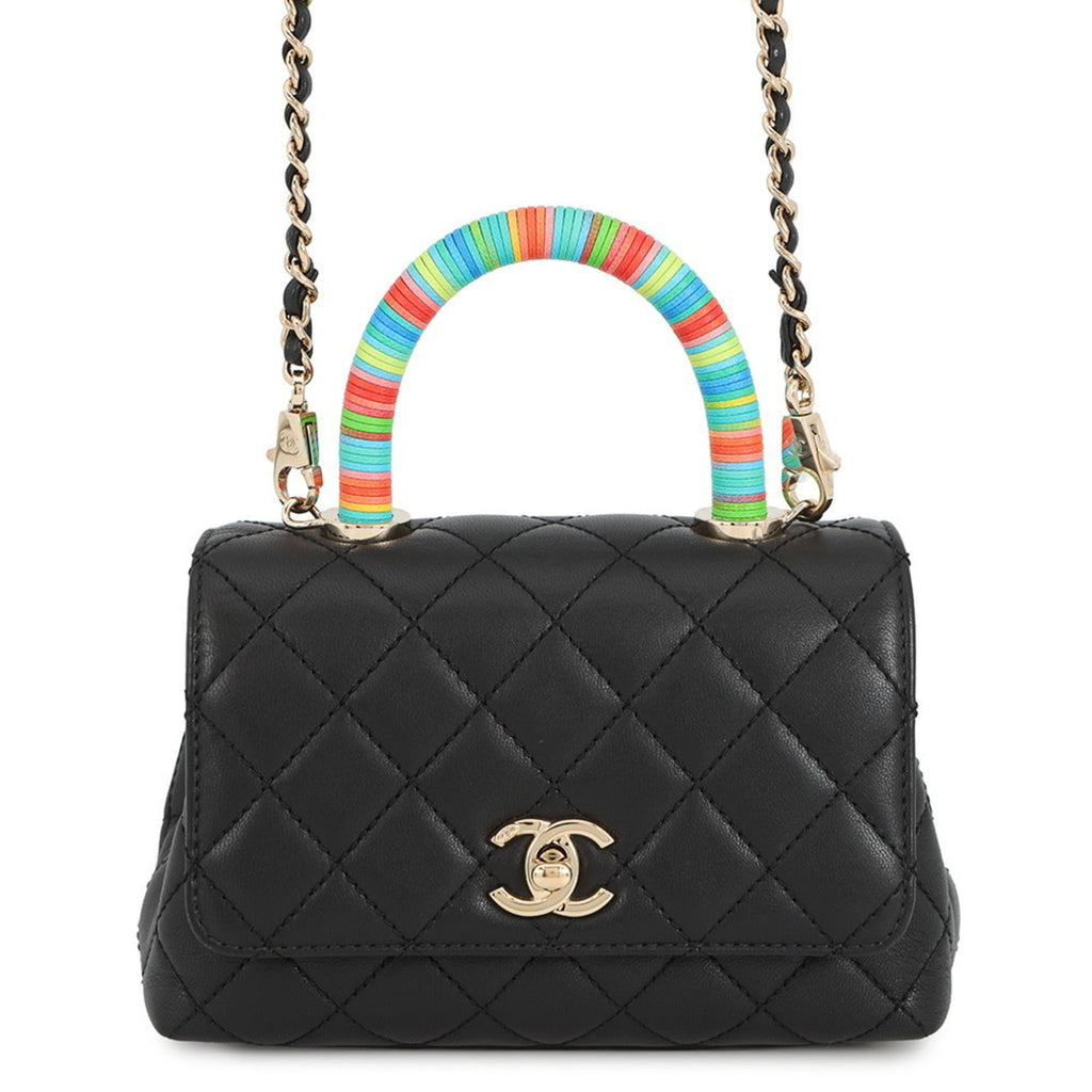Chanel Matelasse Black Leather Handbag (Pre-Owned)
