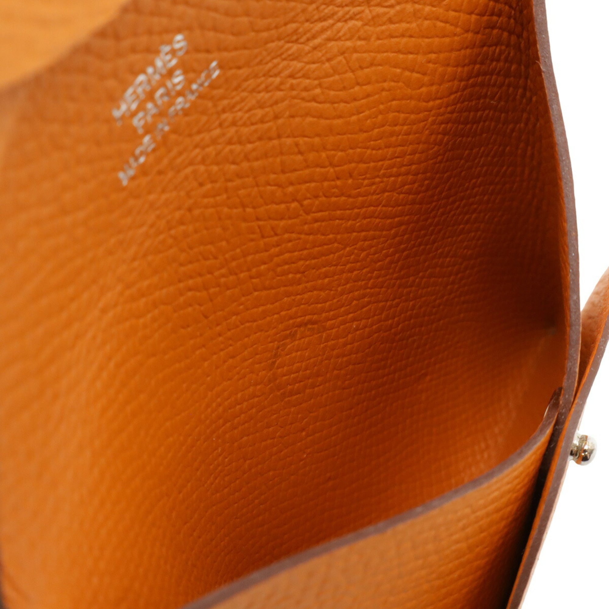 Hermes Orange Leather Coin Purse/Coin Case (Pre-Owned)