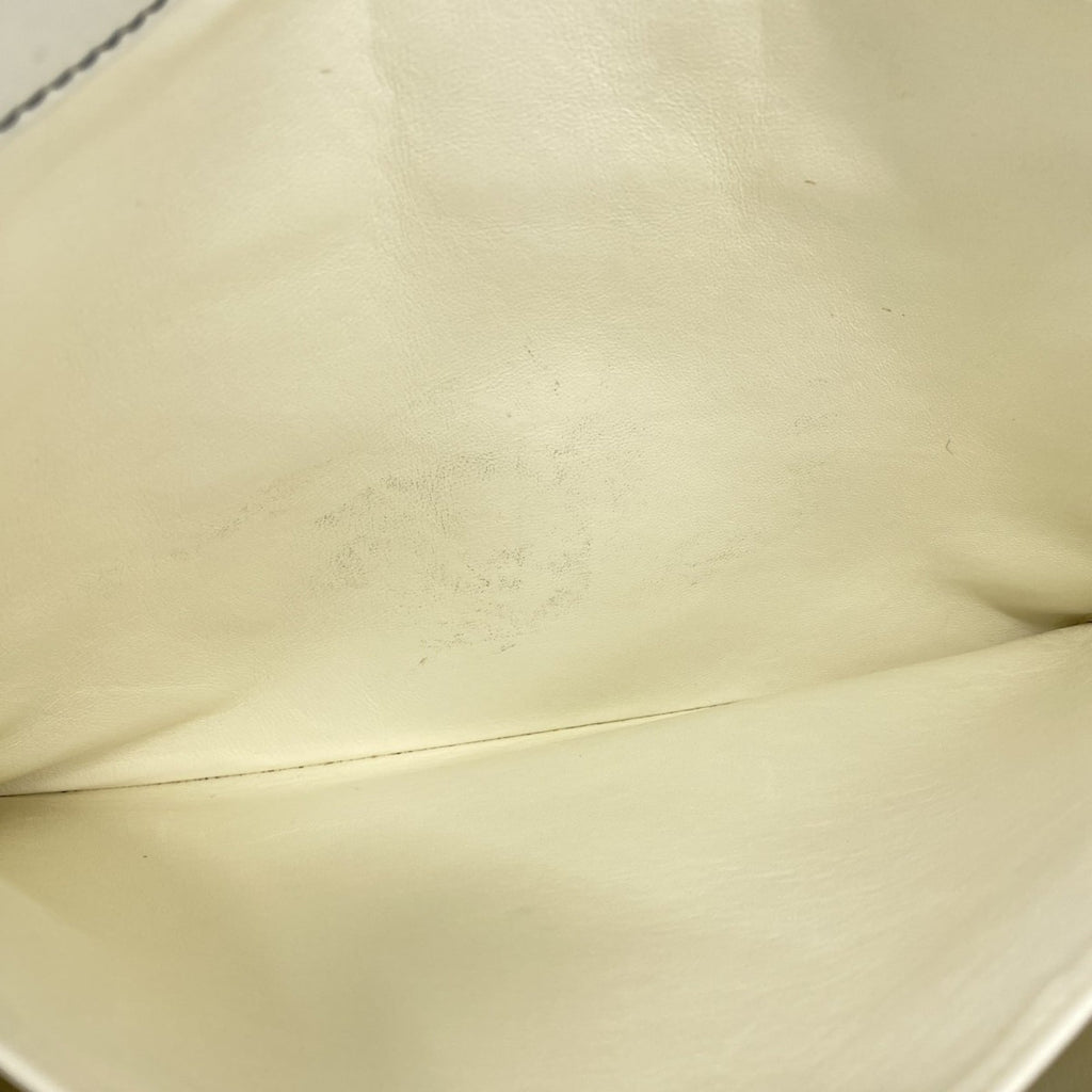 Chanel Navy White Leather Tote Bag (Pre-Owned)