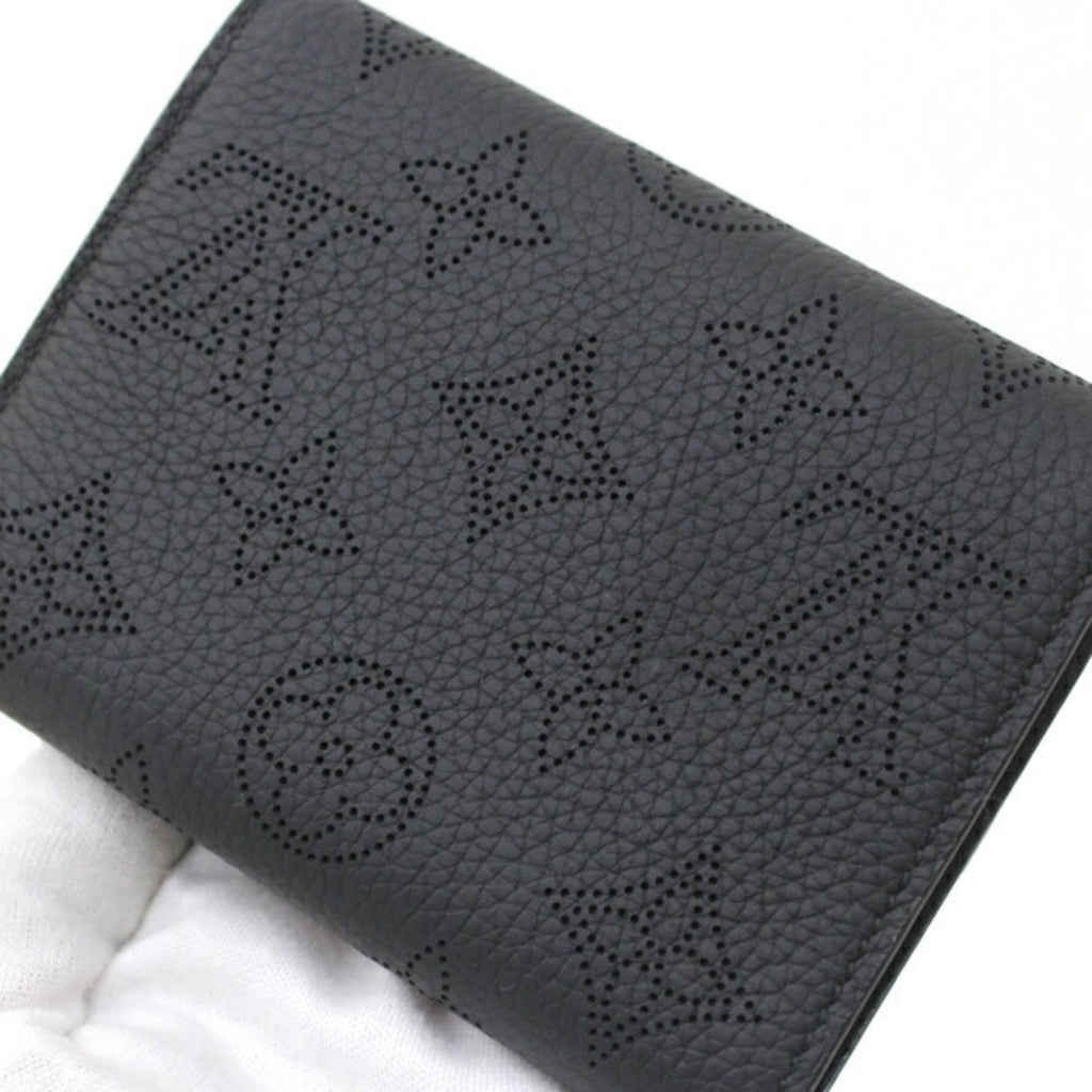 Louis Vuitton Black Mahina Leather Wallet (Tri-Fold) (Pre-Owned)