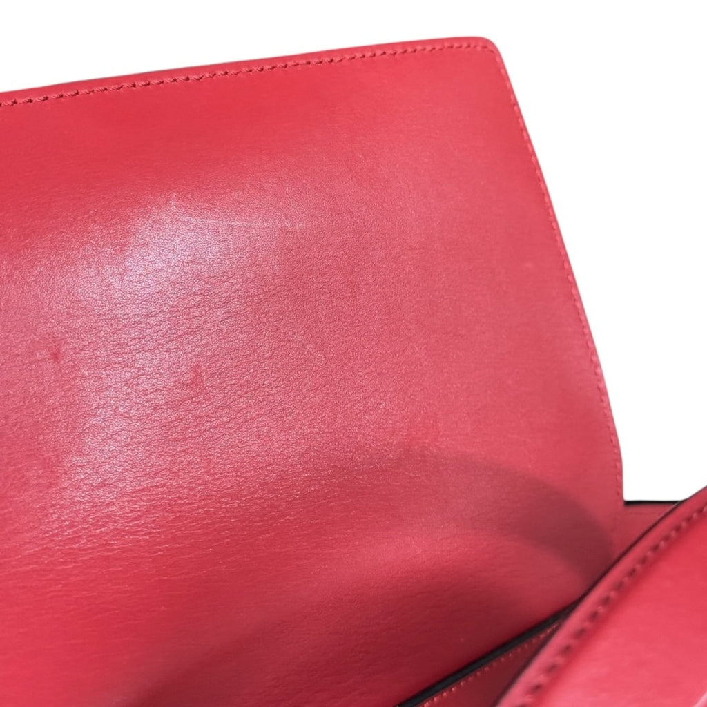Valextra Red Color Leather Shoulder Bag (Pre-Owned)