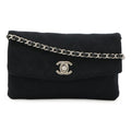 Chanel Black Cotton Pochette Shoulder Bag (Pre-Owned)