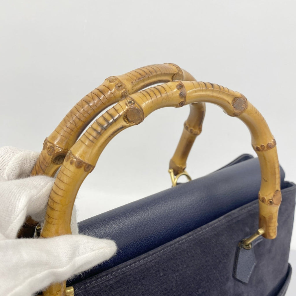 Gucci Navy Suede Handbag (Pre-Owned)