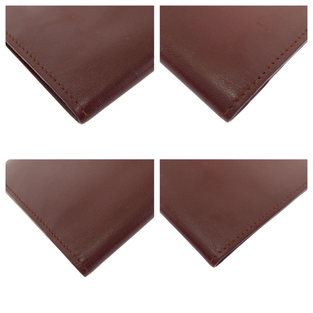 Cartier Wine Red Leather Long Wallet (Bi-Fold) (Pre-Owned)