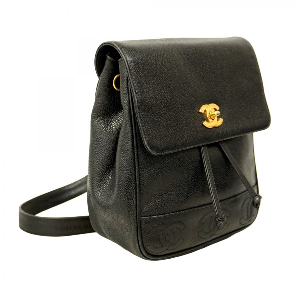 Chanel Black Grained Calfskin Backpack (Pre-Owned)