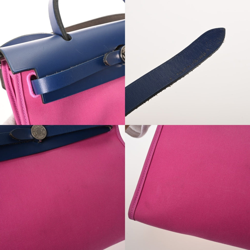 Hermes Blue Pink Vache Leather Briefcase Handbag (Pre-Owned)