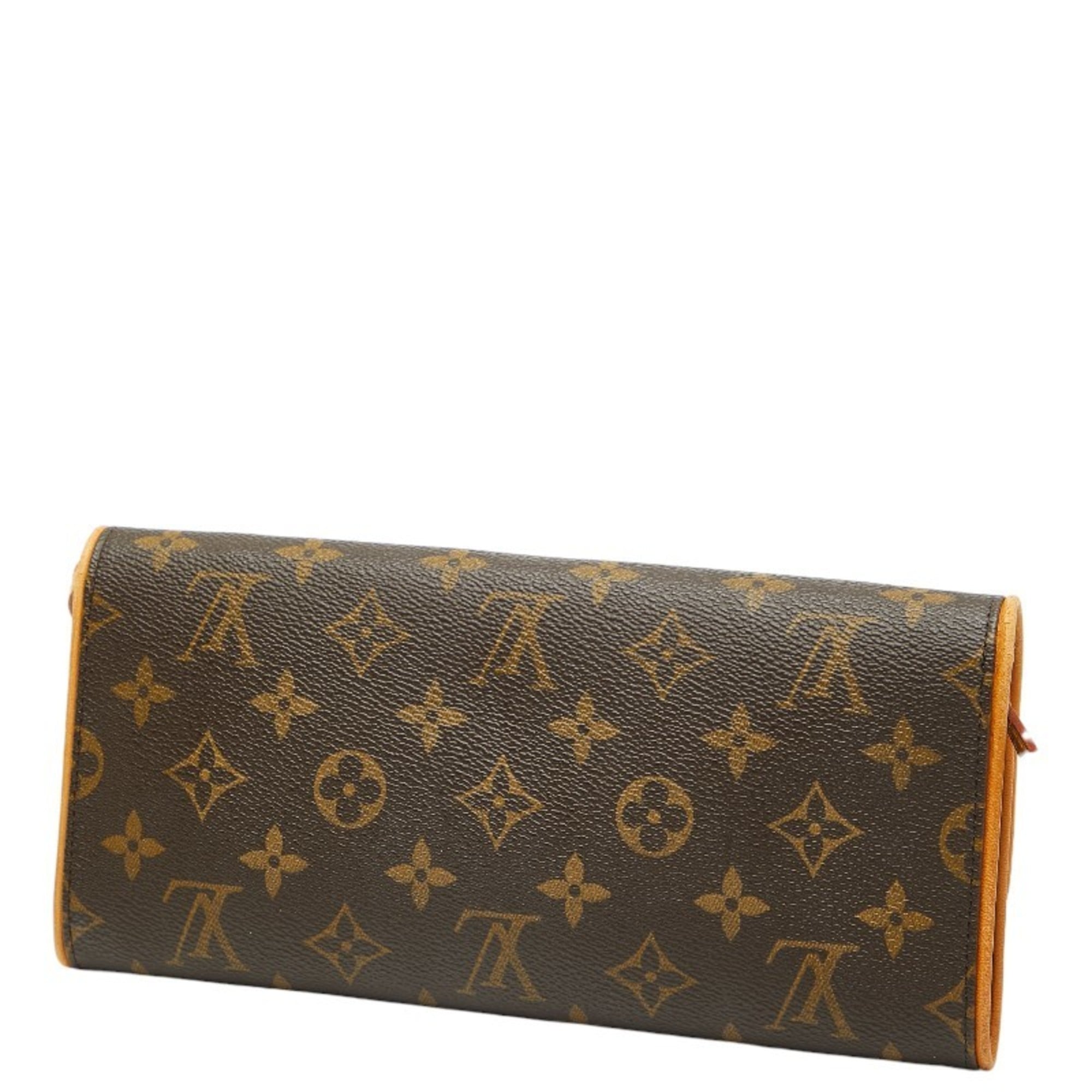 Louis Vuitton Brown Pvc Leather Pochette Shoulder Bag (Pre-Owned)