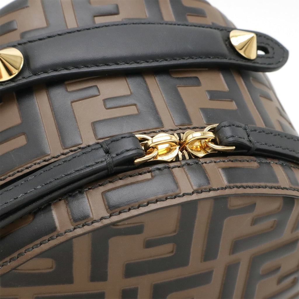 Fendi Black Brown Leather Backpack (Pre-Owned)