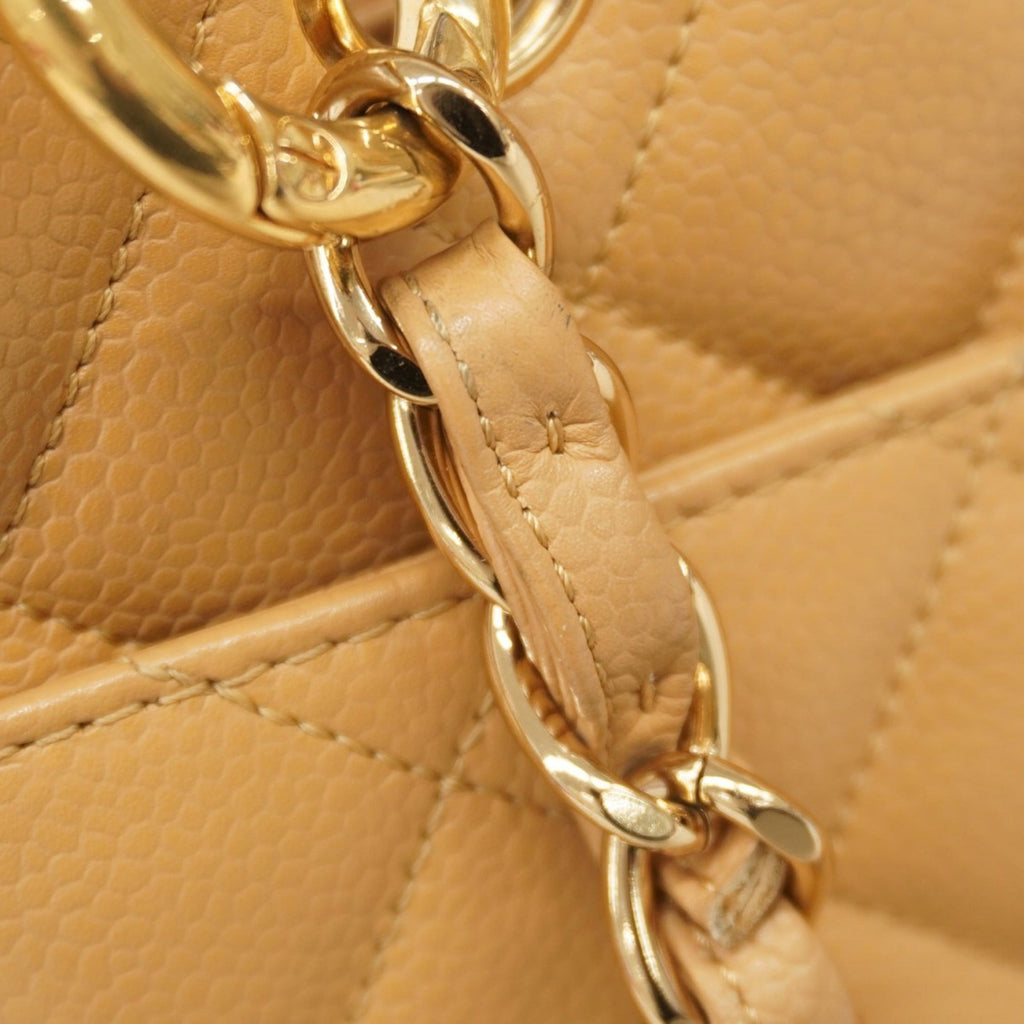 Chanel Beige Grained Calfskin Shoulder Bag (Pre-Owned)