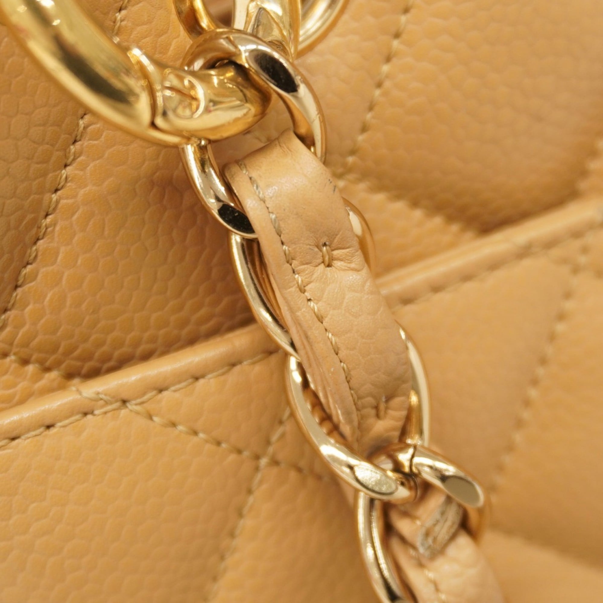 Chanel Beige Grained Calfskin Shoulder Bag (Pre-Owned)