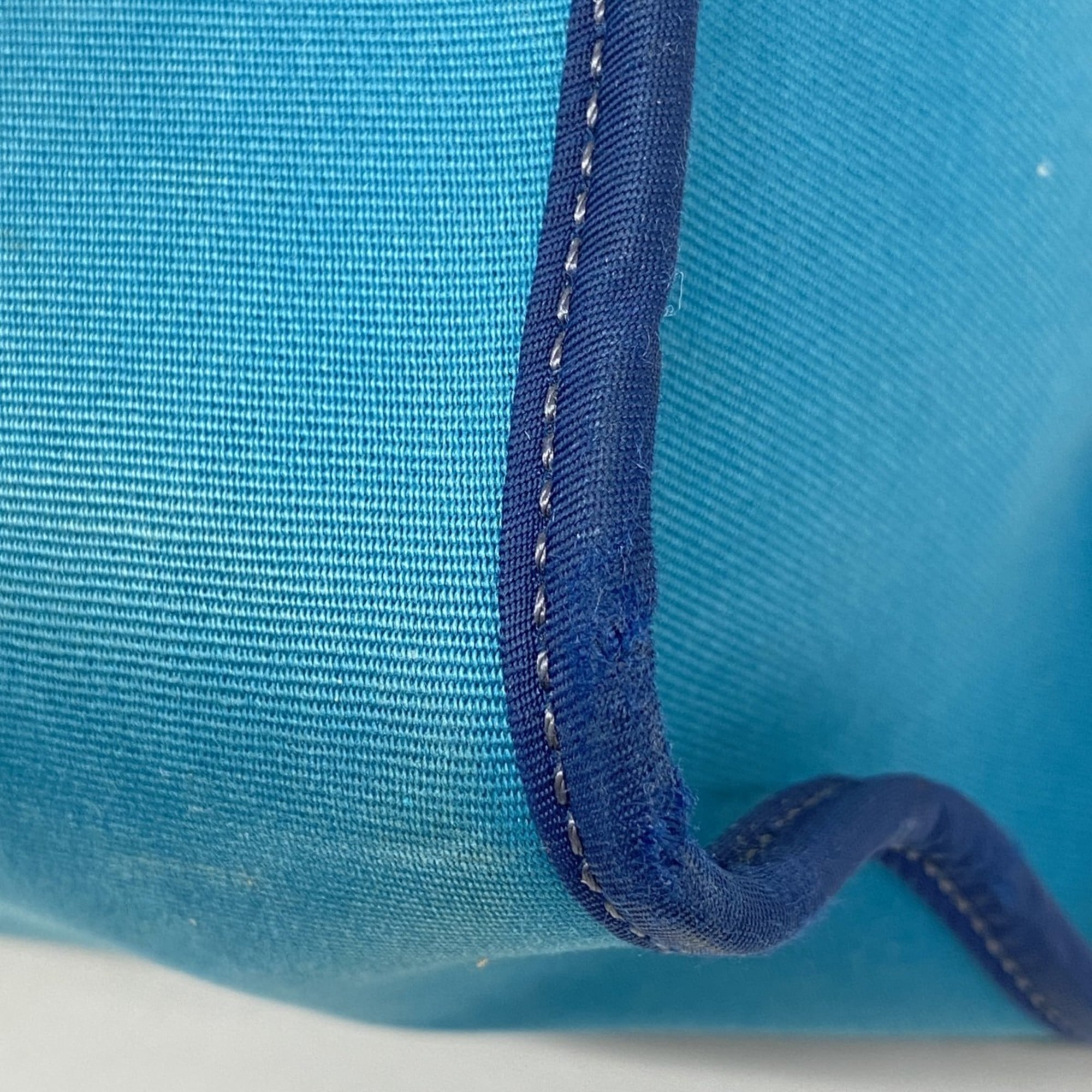 Hermes Blue Natural Toile Officier Handbag (Pre-Owned)