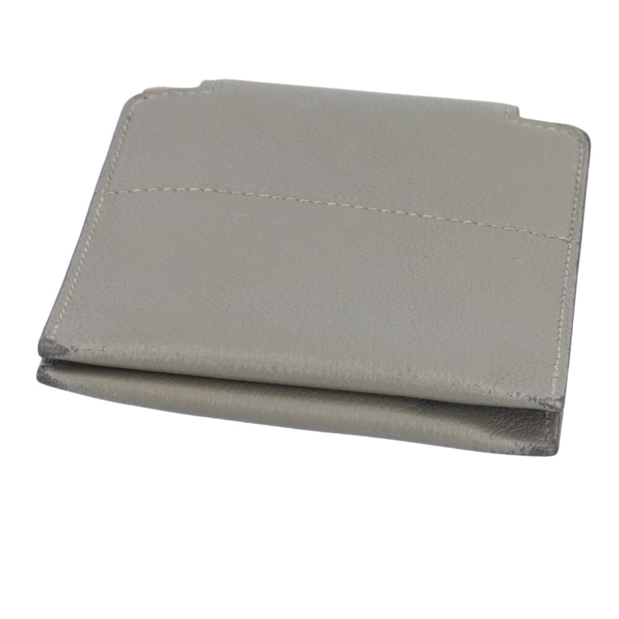 Hermes Gray Chevre Leather Wallet (Bi-Fold) (Pre-Owned)