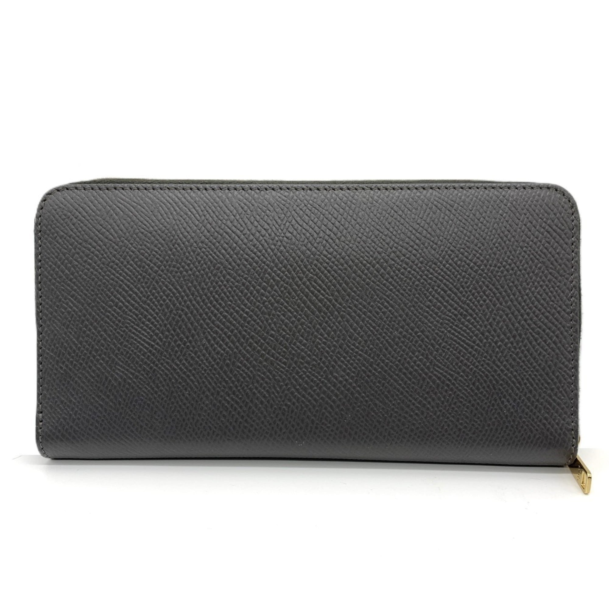 Celine Gray Leather Long Wallet (Bi-Fold) (Pre-Owned)