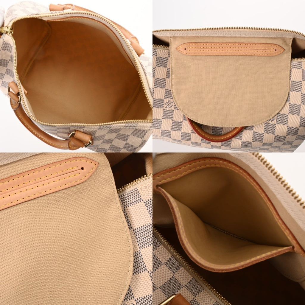 Louis Vuitton White Damier Azur Canvas Handbag (Pre-Owned)