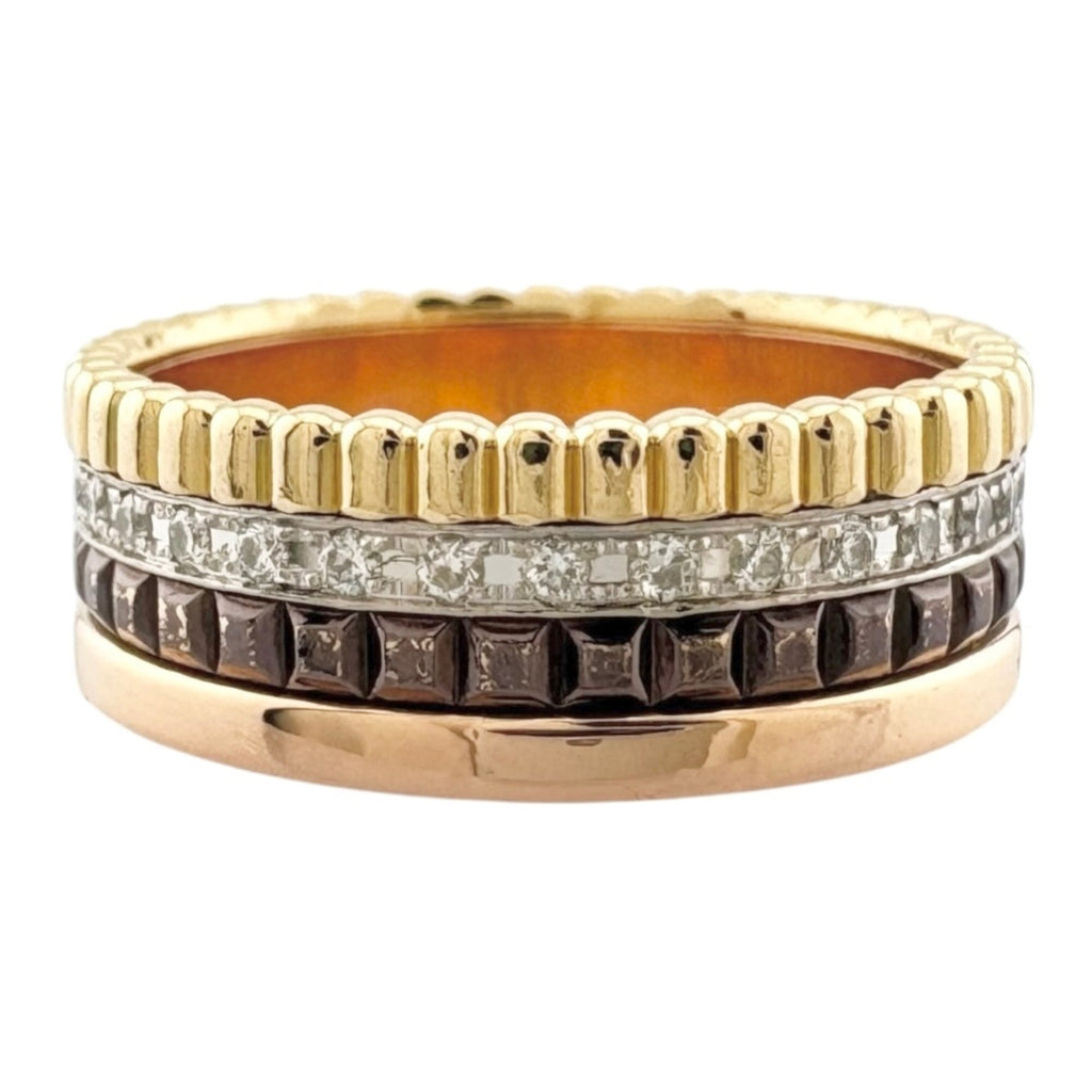 Boucheron Brown White Gold Yellow Gold Yellow Gold (18K) White Gold (18K) Band Ring (Pre-Owned)