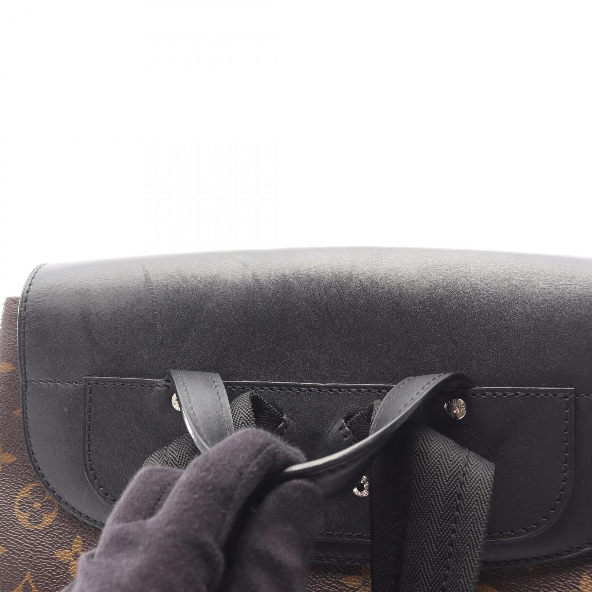 Louis Vuitton Black Brown Monogram Leather Backpack (Pre-Owned)