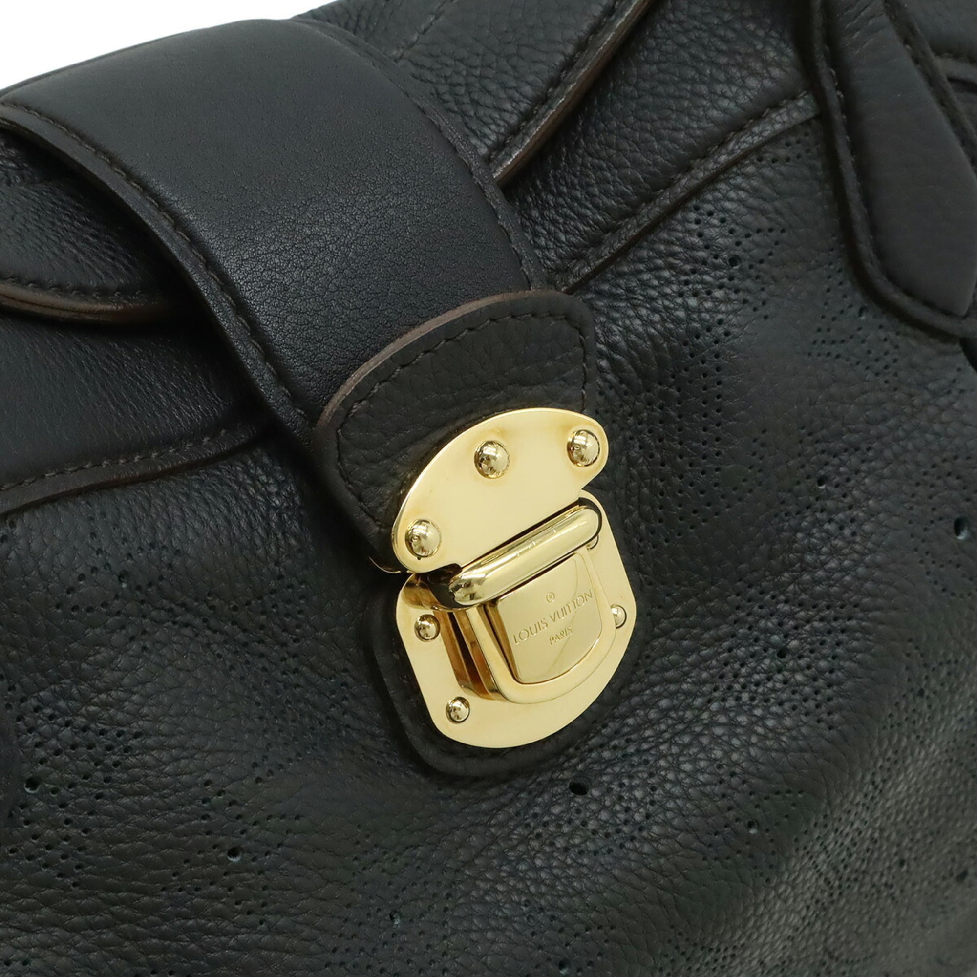 Louis Vuitton Mahina Black Noir Mahina Leather Handbag Tote Bag (Pre-Owned)