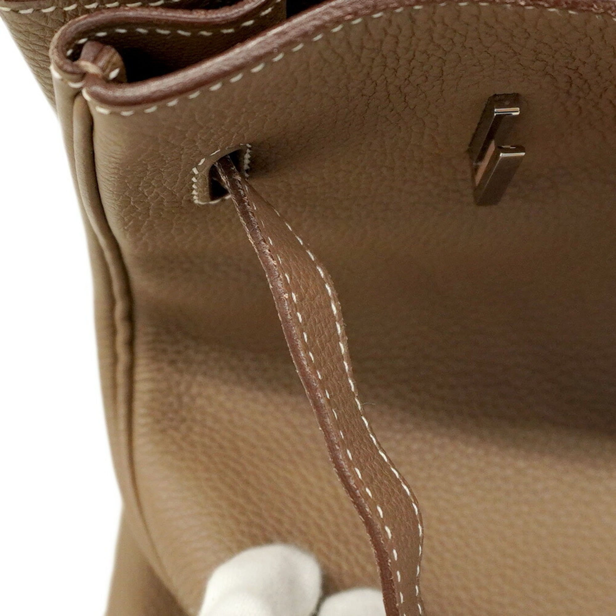 Hermes Etoupe Gray Togo Leather Handbag (Pre-Owned)