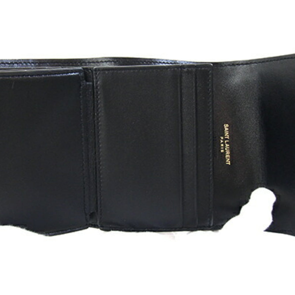 Saint Laurent Black Leather Wallet (Tri-Fold) (Pre-Owned)