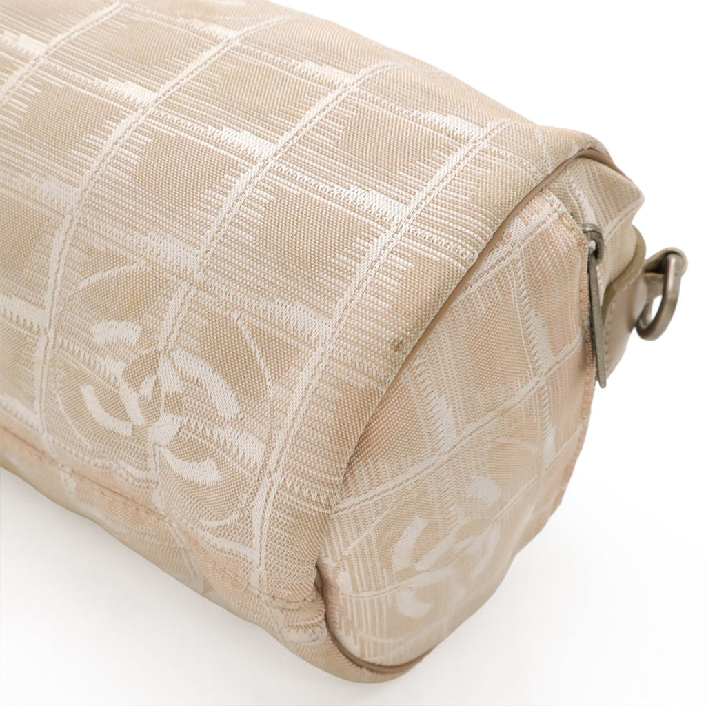 Chanel New Travel Line Beige Jacquard Shoulder Bag (Pre-Owned)