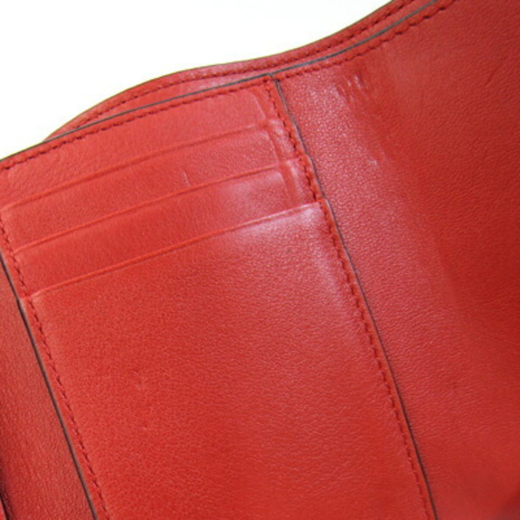 Loewe Bordeaux Pink Red Color Leather Wallet (Tri-Fold) (Pre-Owned)
