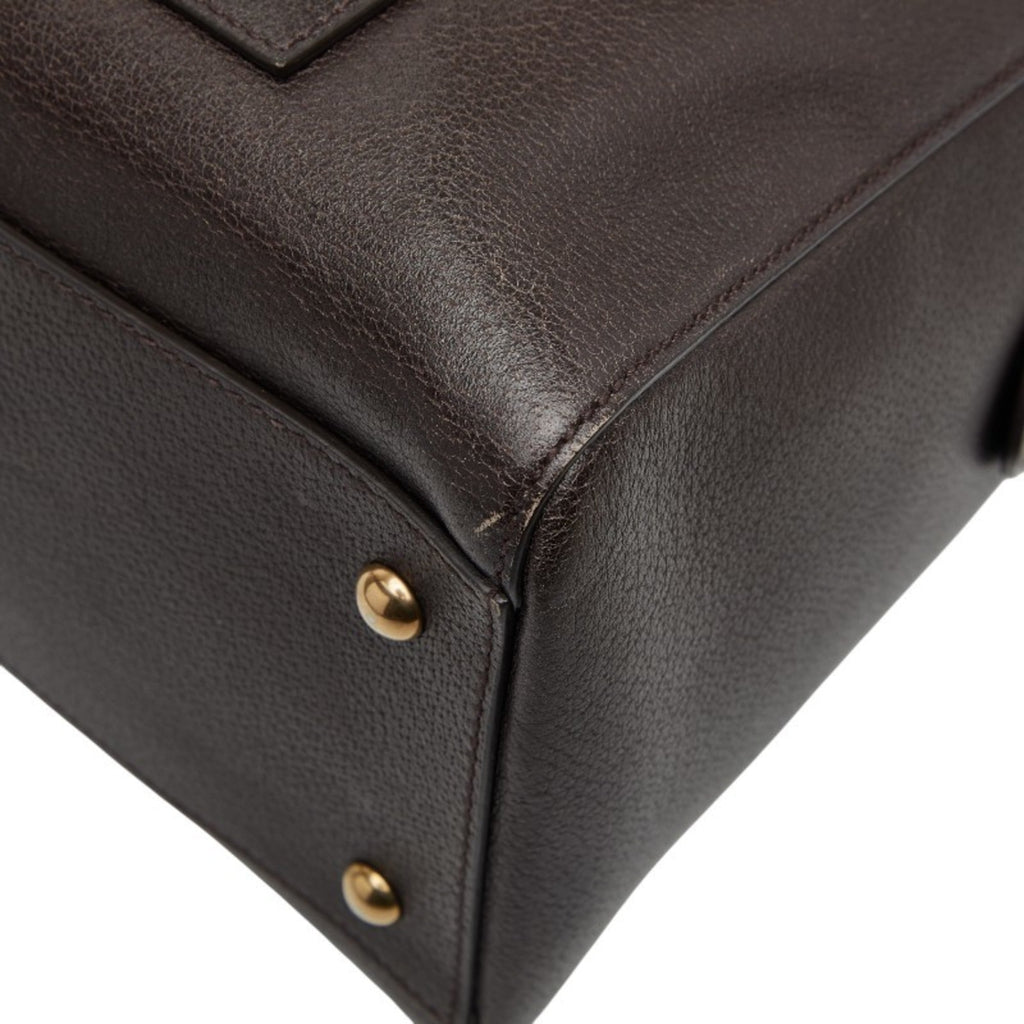 Gucci Brown Leather Boston Bag Shoulder Bag (Pre-Owned)